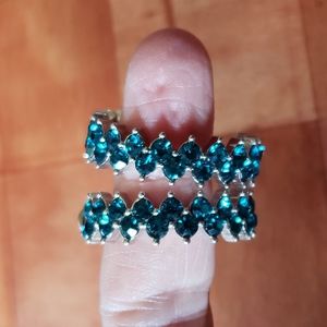 Cherry Blue Rhinestone Earrings